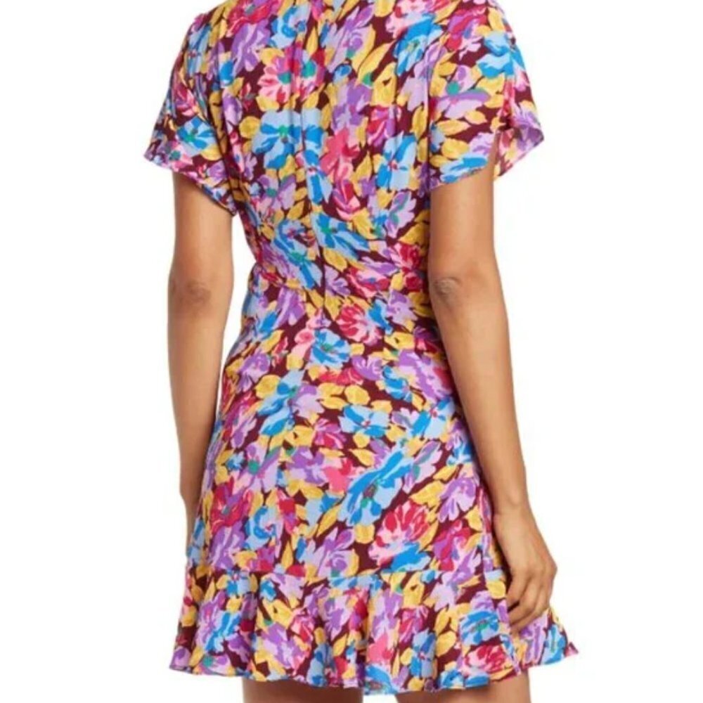 NWT Donna Morgan Floral Short Sleeve Ruffle Hem Dress - Picture 2 of 15